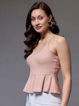 KASSUALLY - Women Beige Solid Top