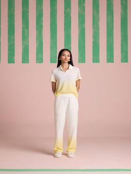 Muvazo - Serene Stitch Ombre Butter Yellow Co-Ord (Set of 2)