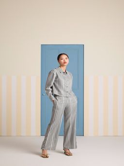 Muvazo - Fern Streak Stripes Shirts and Pant (Set of 2)