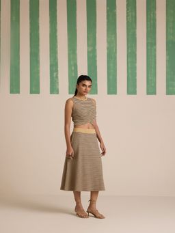 Muvazo - Hazel Hug Rib Stripe Top and Skirt (Set of 2)