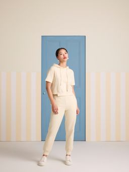Muvazo - Sunbeam Buttermilk Off White Solid Co-Ord (Set of 2)