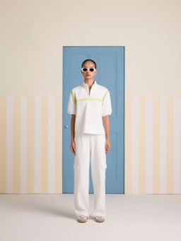 Muvazo - Yellow Layover Zip Up Co-Ord (Set of 2)