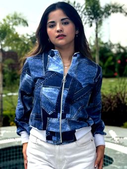 Tandul - Women Denim Patterned Jacket