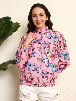 Tandul - Women Charming Pink Printed Jacket