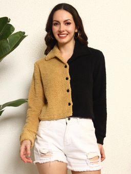 Tandul - Women Black and Brown Fur Jacket