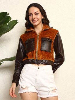 Tandul - Women Brown Solid Casual Jacket