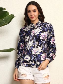 Tandul - Women Floral Print Bomber Jacket