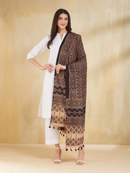 Fabindia - Maroon Cotton Ajrakh Printed Dupatta