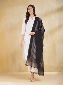 Fabindia - Black Cotton Silk Dupatta