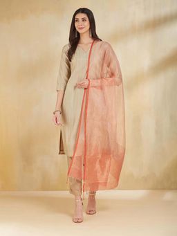Fabindia - Coral Silk Blend Hand Woven Dupatta