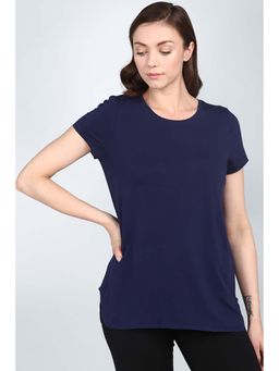 NeceSera - Women Blue Modal Round Neck Top
