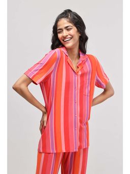 NeceSera - Women MultiColor Modal Notched Lapel Shirt