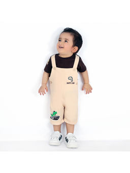 MASHUP - Boys Khaki Cutest Combo Ever T-Shirt with Dungaree