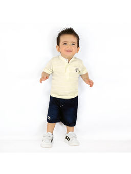 MASHUP - Boys Yellow Stripes Meet T-Shirt with Shorts