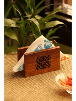 ExclusiveLane - The Napkin Jaali Hand Carved Napkin Holder In Sheesham Wood