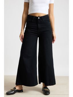 FREAKINS - Jet Black Flare Jeans