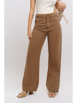 FREAKINS - Brown Wide Leg Jeans