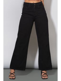 FREAKINS - Jet Black Wide Jeans