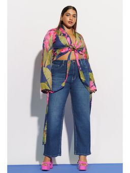 FREAKINS - Curve Good Blue Straight Jeans