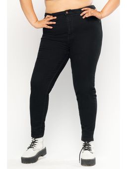 FREAKINS - Curve Jet Black Skinny Jeans