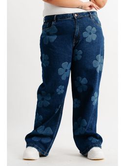 FREAKINS - Floral Stretch Wide Jeans