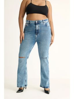 FREAKINS - Curve Knee Slit Indie Bootcut Jeans