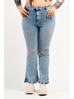 FREAKINS - Curve Knee Slit Indie Bootcut Jeans