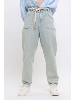 FREAKINS - Elongated Pocket Tinted Slouchy Jeans with Belt (Set of 2)