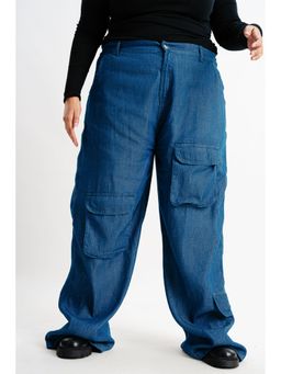 FREAKINS - Curve Elasticated Lightweight Cargo Denim Pants