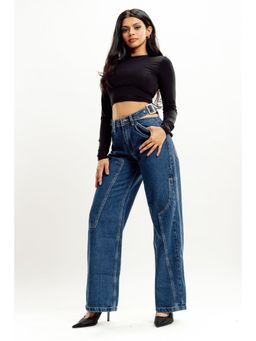FREAKINS - High Waist Belted Jeans