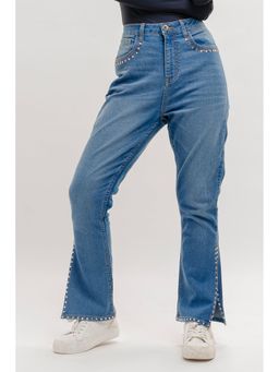 FREAKINS - Blue Rhinestone Bootcut Jeans
