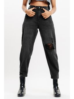 FREAKINS - Grey Ripped Baggy Jeans