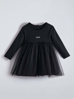 Hopscotch - Typography Embroidery Tulle Cotton Dress