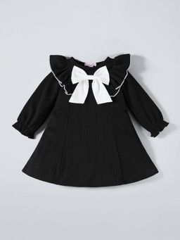 Hopscotch - Ruffled Bow Applique Dress