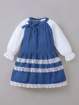 Hopscotch - Lace Bow Applique Dress
