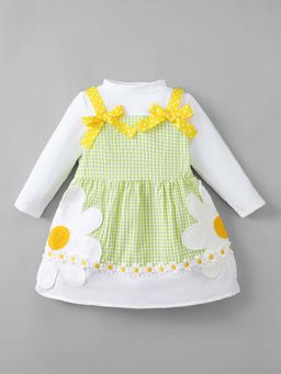 Hopscotch - Gingham Floral Applique Dress