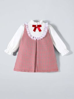 Hopscotch - Ruffled Checkered Bow Dress
