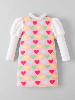 Hopscotch - Ruffle Printed Heart Dress