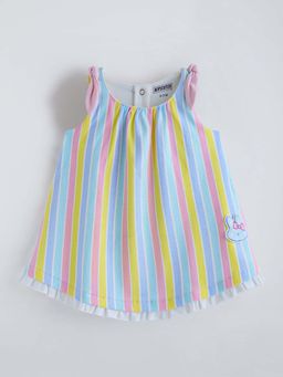 Hopscotch - Cotton Striped A-Line Dress