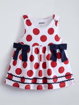 Hopscotch - Bow Polka Dots Sleeveless Dress