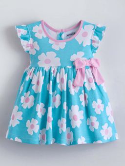 Hopscotch - Bow Floral Print Dress