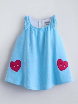 Hopscotch - Heart Embroidered A-Line Dress