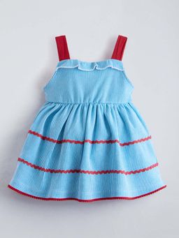 Hopscotch - Contrast Strap Dress with Tie-Up Back