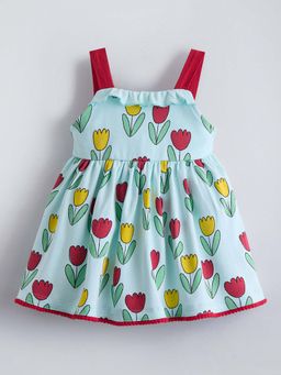 Hopscotch - Ruffled Lacing Floral Dress