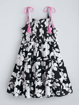 Hopscotch - Black Floral Strappy Dress