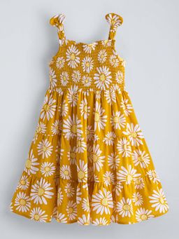 Hopscotch - Yellow Floral Strappy Dress