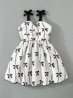 Hopscotch - Shoulder Bow Casual Dress