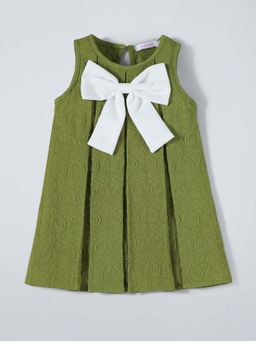 Hopscotch - Contrast Bow Applique Dress