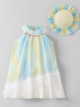 Hopscotch - Fringes Lace Tie and Dye Dress
