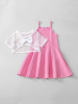 Hopscotch - Bow Applique Dress With Top